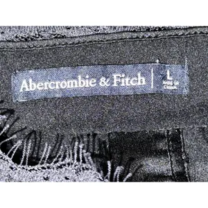 Abercrombie & Fitch Black Satin Lace V-Neck Camisole Tank Top Womens Size Large thumbnail 3