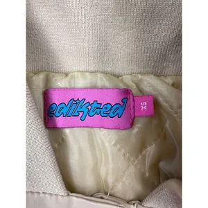 Edikted - Reckless Varsity Bomber Jacket in Tan & Black thumbnail 3