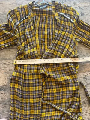 Anthropologie Yellow Plaid Dalton Wrap Midi Dress thumbnail 7