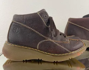 Dr. Martens Vintage Y2K Brown Leather 12281 Floral Chunky Platform Ankle Boots thumbnail 5