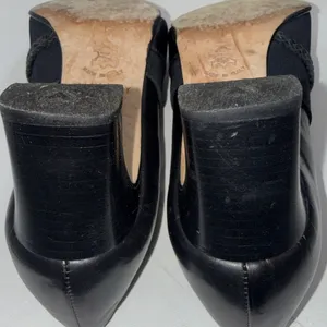 Vintage Y2K Brighton Quincy Black Italy Mesh Braided‎ Leather Closed Toe Heels 9 thumbnail 6