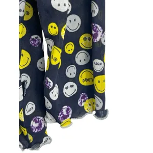 LOGO Lori Goldstein SmileyWorld 4X Smiley Face Tunic Soft Mesh Top Black Yellow thumbnail 3