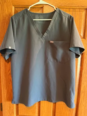 FIGS Scrub Top Catarina One-Pocket Charcoal Grey thumbnail 1