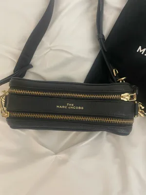 Marc Jacobs Black Leather Snapshot Crossbody with Gold Hardware thumbnail 3