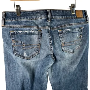 American Eagle Favorite Boyfriend Jeans Stretch Blue Low Rise‎ 8S 8 Short Y2K thumbnail 13