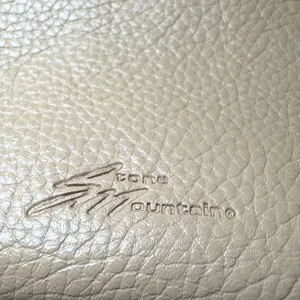 Stone Mountain‎ Tan Leather Wristlet Clutch Bag Pebble Grain Cream Beige Zipper thumbnail 3