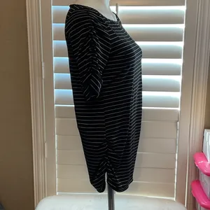 Motherhood Maternity Black and White Striped Short Sleeve Top thumbnail 3