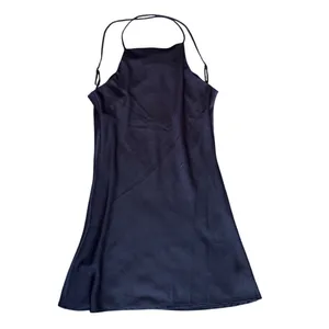 Sage The Label Navy Blue Satin Mini Dress Open Back XS‎ NEW thumbnail 2