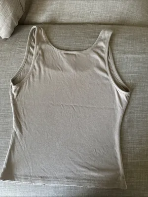 Comfrt Ribbed Contour Waist Length Tank Top in Desert - Women's Scoop Neck thumbnail 7