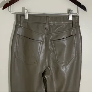 NWT Abercrombie and Fitch The 90s Straight Leg High Rise Vegan Leather Pants 2S thumbnail 7