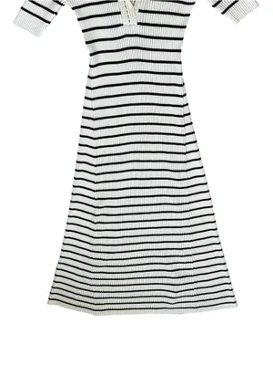 Moon River Ribbed Knit Sweater Midi Dress Nautical Preppy French Girl Chic thumbnail 4