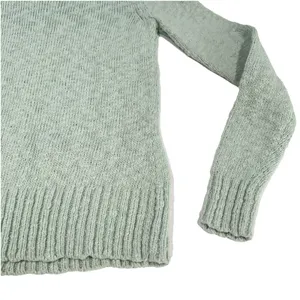LL Bean Signature Blue Green Cotton‎ Ragg Crewneck Pullover Sweater Size XS thumbnail 4