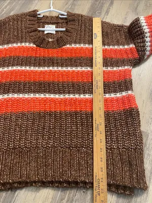 Aerie Offline Sunwashed Chunky Striped Scoop Neck Oversized Sweater Sz SMALL thumbnail 10