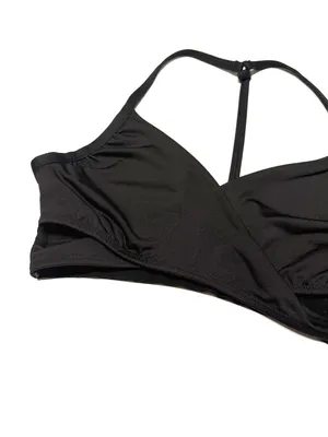 Victoria’s Secret PINK Gym to Swim Black Cross Wrap Bikini Top Sports Bra Medium thumbnail 2