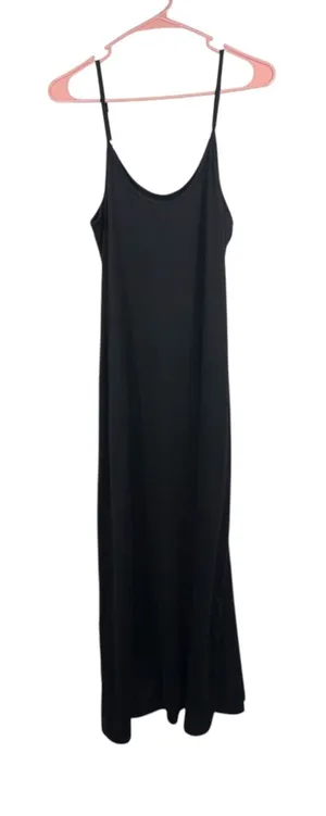 Women’s Black Cami Maxi Dress Size Small Stretch Spaghetti Strap Casual thumbnail 1