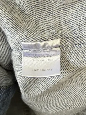 Flax Chambray Denim Jacket Blue Linen Cotton Blend Size Large thumbnail 4