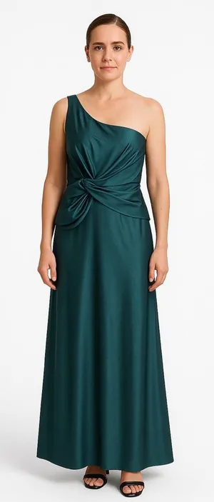 🎀 Chi Chi London Green One Shoulder Formal Dress 10 Mother‎ of the Bride 🎀 thumbnail 1