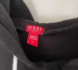 Black White Guess Y2K Style Spellout Hoodie thumbnail 2
