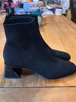 Vivaia womens knit square toe sock ankle boots black 39 US 8.5 thumbnail 4