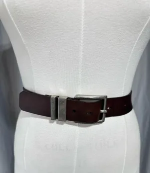 Levi's Rugged Dark Brown Leather Belt Sz 40 Brushed Nickel Western thumbnail 2