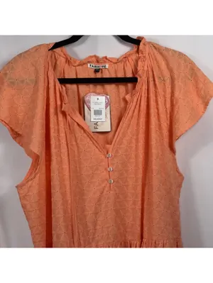 Fairhope Coral Eyelet Midi Dress XXL NWT Boho thumbnail 2
