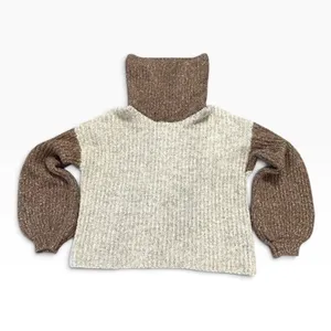 Ruby Moon Womens Brown Cream Colorblock Turtleneck Knit Sweater Size M RN75343 thumbnail 5