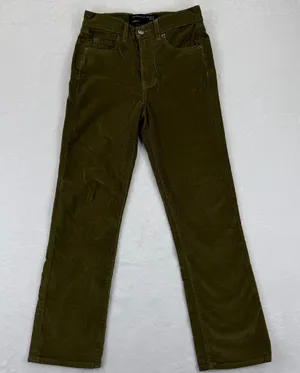 Veronica Beard Carly Kick Flare High Rise‎ Corduroy Pants Size 25 Olive Green thumbnail 1