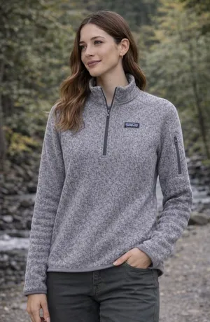Patagonia Better Sweater Women’s Medium 1/4 Zip Gray Fleece Pullover thumbnail 1