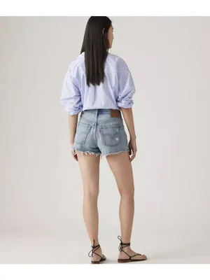 Levi's 25 Premium 501 Original Fit High Rise Women's Denim Shorts Vague Finish thumbnail 3