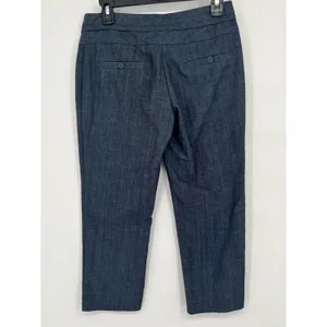 Maurices I Am Smart Crop Pants Women 0‎ Blue Indigo Cotton Blend Preppy Stretch thumbnail 2