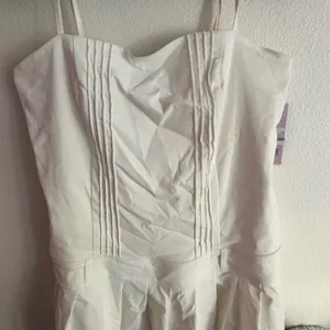 Wild Fable White‎ Pintuck Drop Waist Mini Dress Sleeveless Size L NEW thumbnail 4