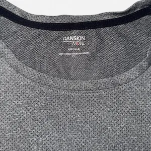 Danskin Gray Breathable Long Sleeve Workout Top with Chevron Back Design, Large thumbnail 2