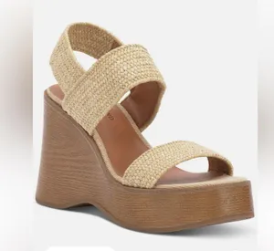 NEW Lucky Brand Delukah Ankle Strap Wedge Slingback Sandals, Size 9.5, MSRP $99 thumbnail 1