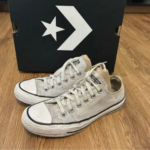 Converse all Star Chuck Taylor low top silver glitter lace up shoes sneakers 7 thumbnail 8