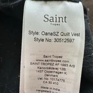 SAINT Tropez OanaSZ Quilt Vest M floral print sleeveless belted Pockets thumbnail 8