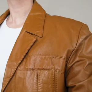 Vintage 70s Raffaelo Brown Leather Coat thumbnail 8
