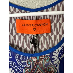 Clover Canyon Flower Power‎ Blouse XS Blue Paisley Scarf Print Indie New thumbnail 4