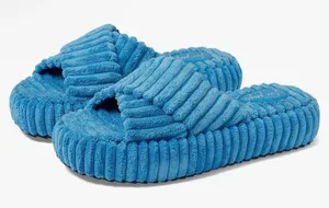 NEW FREE PEOPLE TEO DAYS IN IBIZA TERRY SLIDES ~ cerulean blue Size 11‎ thumbnail 1