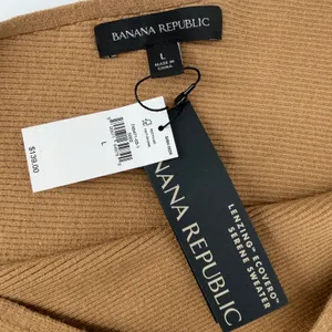 Banana Republic Camel Brown Boat Neck Ribbed Knit Midi Sweater Dress NWT Size L thumbnail 7