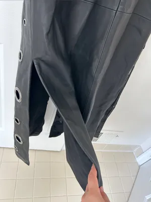 Sheep skin leather long vest. M thumbnail 7