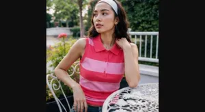 Gap BabyGap Pink Stripe Sleeveless Polo Top Girls 9-12 Months thumbnail 2