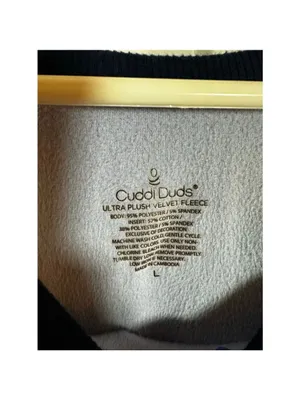 Cuddl Duds Pajamas Set L Blue Yellow Ultra Plush Velvet Fleece thumbnail 6