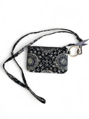 Vera Bradley Blue Floral Wristlet ID Wallet Keychain Pouch thumbnail 4