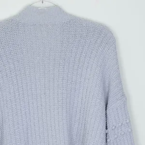 Madewell Gray Pom Pom Sleeve Open Front Cardigan Sweater‎ Womens Size M Chunky thumbnail 8
