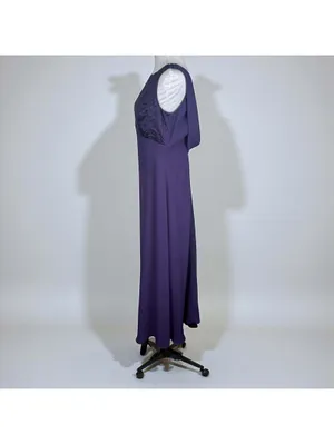 Rhapsody Purple Sleeveless Formal Gown with Beaded Bodice – Size M thumbnail 8