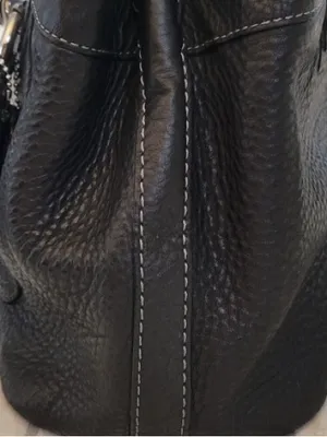 COACH Penelope Black Handbag Shoulder Bag Ruffle Pebbled Leather F14686 Everyday thumbnail 8