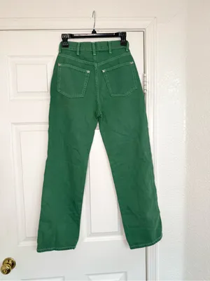 Reformation NWT Green Grass High-Rise Straight‎ Jeans Size 26 thumbnail 4