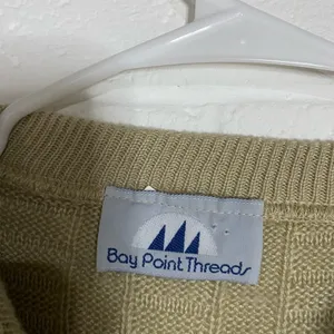 Cream and Green Crew Neck Sweater medium thumbnail 3