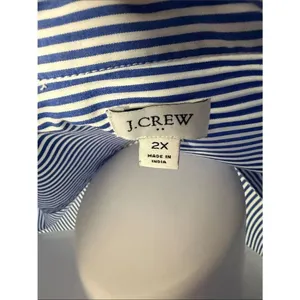 J. Crew Blue and White Striped Women’s Button-Down Shirt thumbnail 2