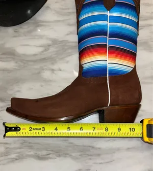 El General Western Cowboy Boots Brown Suede Serape Square Toe Women’s 9.5 thumbnail 4